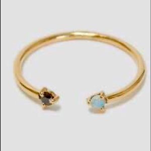 Wwake 2 step ring. Opal and Black diamond.  Size 5.5.